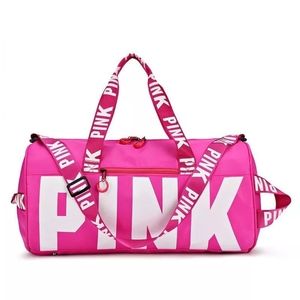 Pink duffle bag
